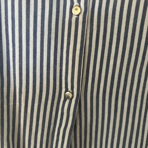 Faux Layered Top - Gray Sweater with Striped Dress Shirt - Picture 4 of 4